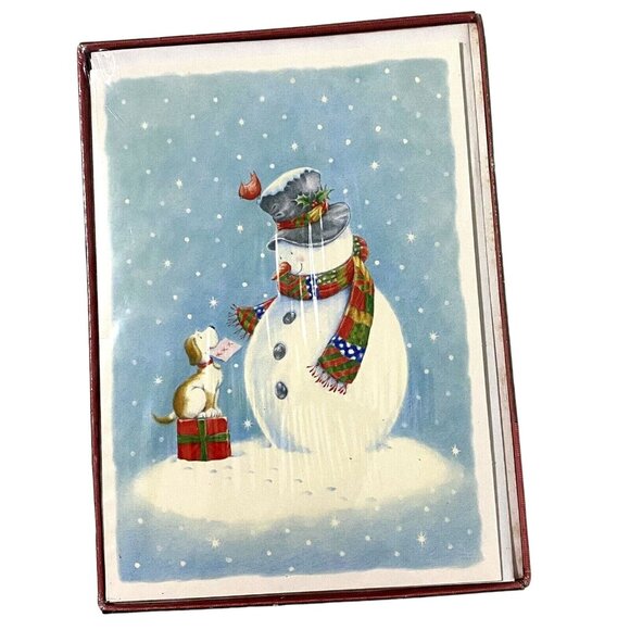 Kmart Snowman with Puppy Christmas Cards - Picture 2 of 3